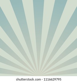Sunlight retro faded background. blue and beige color burst background. Fantasy Vector illustration. Magic Sun beam ray pattern background. Old paper. starburst wallpaper. Down, bottom burst center