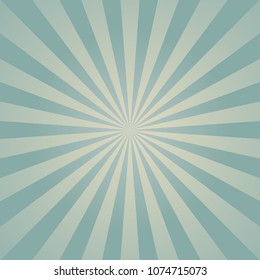 Sunlight retro faded background. Pale blue and beige color burst background. Fantasy Vector illustration. Magic Sun beam ray pattern background. Old paper. starburst wallpaper