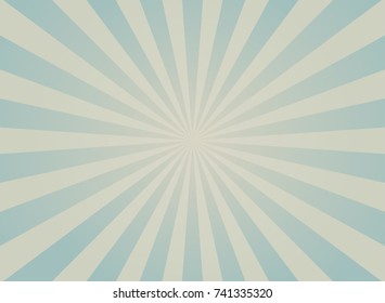 Sunlight retro faded background. Pale blue and beige color burst background. Fantasy Vector illustration. Magic Sun beam ray pattern background. Old paper. starburst wallpaper