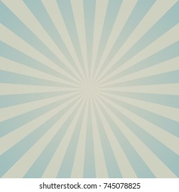 Sunlight retro faded background. Pale blue and beige color burst background. Fantasy Vector illustration. Magic Sun beam ray pattern background. Old paper. starburst wallpaper