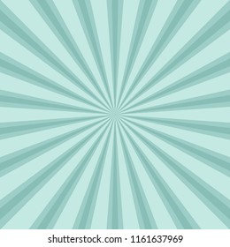 Sunlight retro faded background. Powder blue color burst background. Fantasy Vector illustration. Magic Sun beam ray sunburst pattern background. Vintage placard