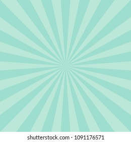 Sunlight retro faded background. turquoise color burst background. Fantasy Vector illustration. Magic Sun beam ray sunburst pattern background. Old paper