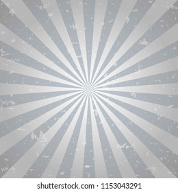Sunlight retro faded grunge background. dark grey color burst background. Vector illustration. Sun beam ray background. Old speckled paper with particles of debris. vintage style. 