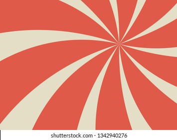 Sunlight retro faded grunge background. red and beige color burst background. Vector illustration. Sun beam ray background. Old paper. vintage style. Circus placard.