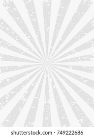 Sunlight retro faded grunge background. grey color burst background. Vector illustration. Sun beam ray background. Old speckled paper with particles of debris. vintage style. 