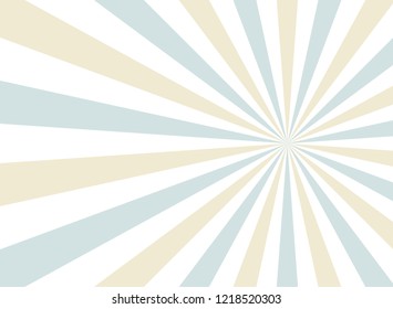 Sunlight retro faded wide background. blue and beige color burst background. Fantasy Vector illustration. Magic Sun beam ray pattern background. Old paper. starburst wallpaper. Circus poster