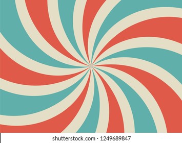 Sunlight retro horizontal background. blue and red color burst background. Vector circus illustration. Sun beam ray background. Old paper. vintage style. 