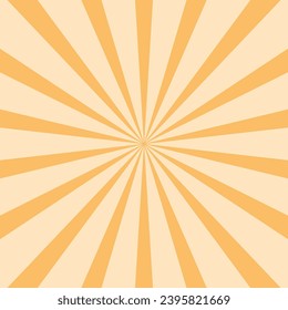 Sunlight retro horizontal background. Pale orange color burst background. Fantasy Vector illustration. Magic Sun beam ray pattern background. Old paper starburst. Circus poster or placard