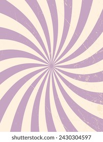 Sunlight retro horizontal background. Pale violet and beige color burst background. Sun beam ray background. Old speckled paper with particles of debris. vintage