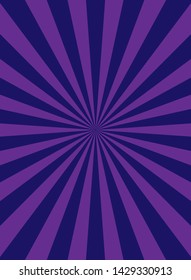 Sunlight retro narrow vertical background. purple, violet  color burst background. Fantasy Vector illustration. Magic Sun beam ray pattern background. Old paper starburst. Circus poster