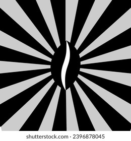 Sunlight Retro vintage style on black background , Coffee beans Pattern Background. ray. Vector Illustration.