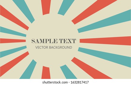 Sunlight retro wide horizontal background Celebration Vector illustration.