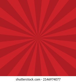 Sunlight retro wide horizontal background. Red color burst background. Fantasy Vector illustration