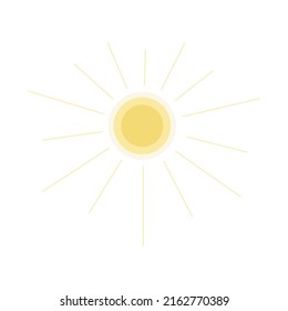 Sunlight semi flat color vector element. Full sized object on white. Sunny day. Summertime heat. Solar system center simple cartoon style illustration for web graphic design and animation