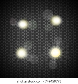 Sunlight set illustration. Collection of star bursts and flares with optical glares