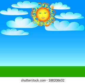 Sunlight smiling face in