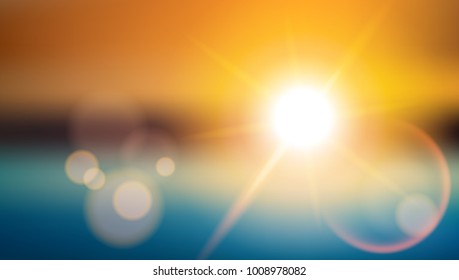 Sunlight Special Effect Lens Flare. Blurred Shining Background. EPS10 Vector
