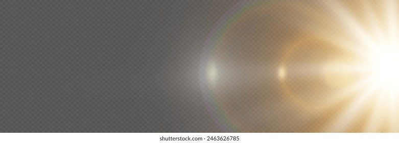 Sunlight with special glare effect. On a transparent background.