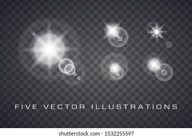 Sunlight special lens flare light effect. Illustration isolated on transparent background. Graphic concept for your design