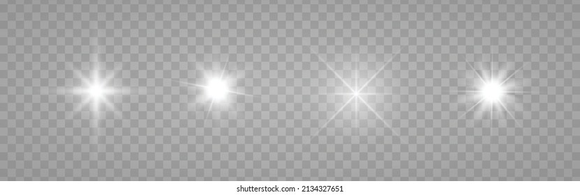 Sonnenlicht spezielle Objektiv Fackelwirkung auf transparentem Hintergrund. Vektorelemente.