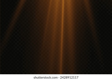 Sunlight special lens flare light effects. Glare of rays and light. On a transparent background.