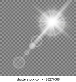  Sunlight, special lens flare, light effect. Sun flash with rays and spotlight. illustration. 