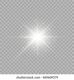 Sunlight, special lens flare, light effect. Sun flash with rays and spotlight. illustration.