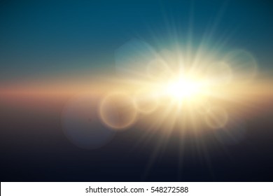 Sunlight special lens flare light effect. Abstract Shining Background. Vector illustration