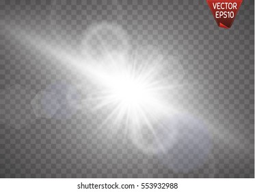 Sunlight special lens flare light effect. Abstract Shining Background. Vector illustration