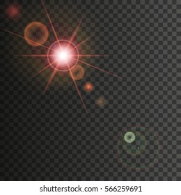 Sunlight, special lens flare, light effect. Sun flash with rays and spotlight. illustration.