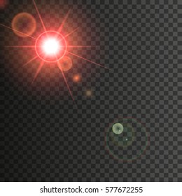 Sunlight, special lens flare, light effect. Sun flash with rays and spotlight. illustration.