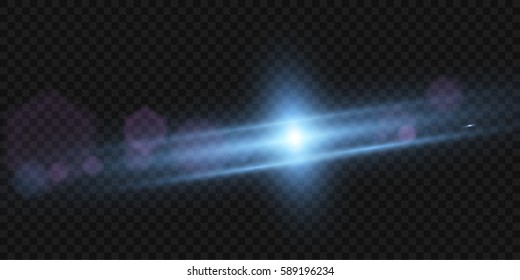 Sunlight, special lens flare, light effect. Sun flash with rays and spotlight. illustration.
