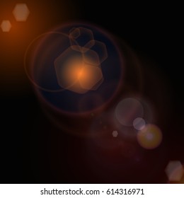 Sunlight, special lens flare, light effect. Sun flash with rays and spotlight. illustration.