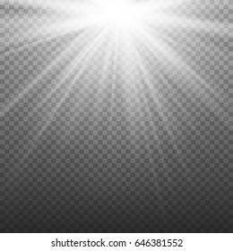 Sunlight Special Lens Flare Light Effect. Light Flare Special Effect. Isolated On Transparent Background. Vector Illustration
