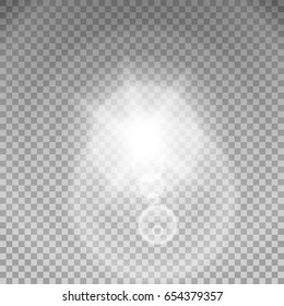 Sunlight special lens flare light effect. Illustration isolated on transparent background. Graphic concept for your design.