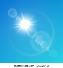 Sunlight special lens flare light effect. Vector illustration