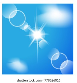 Sunlight special lens flare light effect. Abstract Shining Background. Vector illustration