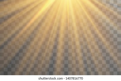 Sunlight special lens flash light effect on transparent background. Effect of blurring light. Vector Illustration.
