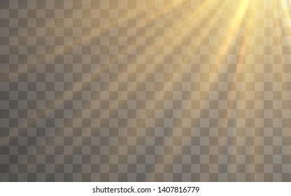 Sunlight special lens flash light effect on transparent background. Effect of blurring light. Vector Illustration.