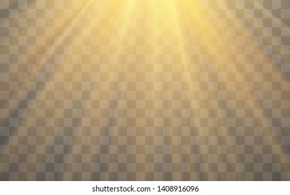 Sunlight special lens flash light effect on transparent background. Effect of blurring light. Vector Illustration.