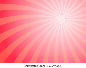 Sunlight spiral abstract background. Red swirl burst background. Vector illustration. Sun beam ray sunburst wallpaper. Retro circus poster or placard
