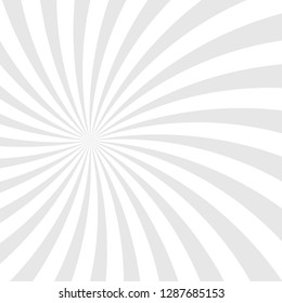 Sunlight  spiral background. grey and white color burst background. Fantasy Vector illustration. Magic Sun beam ray sunburst pattern background. Retro monochrome backdrop.