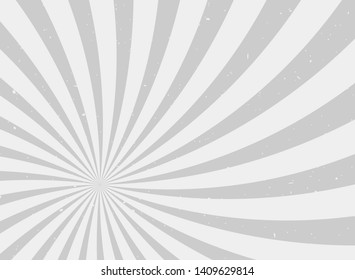 Sunlight  spiral background. grey and white color burst background. Fantasy Vector illustration. Magic Sun beam ray sunburst pattern background. Retro monochrome backdrop.