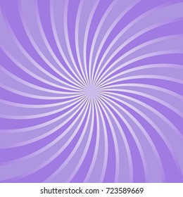 Sunlight  spiral background. Violet and lilac color burst background. Fantasy Vector illustration. Magic Sun beam ray sunburst pattern background. Retro circus bright backdrop.