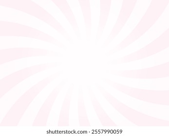 Sunlight spiral wide background. Faded lavender blush white color burst background. Vector illustration. Sun beam ray sunburst pattern background. Retro circus backdrop.
