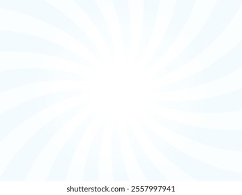 Sunlight spiral wide background. Faded azure aqua color burst background. Vector illustration. Sun beam ray sunburst pattern background. Retro circus backdrop.