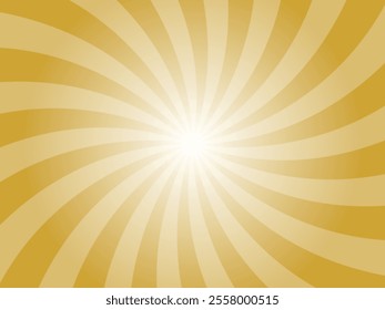 Sunlight spiral wide background. Faded satin brown color burst background. Vector illustration. Sun beam ray sunburst pattern background. Retro circus backdrop.