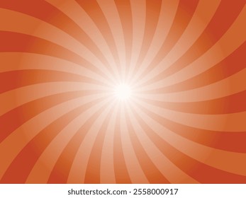 Sunlight spiral wide background. Faded mahogany brown color burst background. Vector illustration. Sun beam ray sunburst pattern background. Retro circus backdrop.
