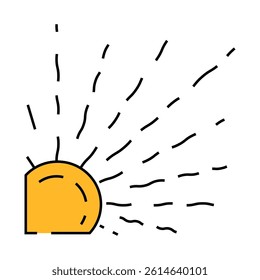 sunlight sun summer line icon vector. sunlight sun summer sign. isolated symbol illustration