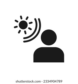 Sunlight, sunbathing icon flat style isolated on white background. Vector illustration